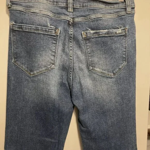 Kensie jeans vintage luxe Size 10/30 The High Rise Bootcut Cute Blue Distressed - Picture 5 of 6